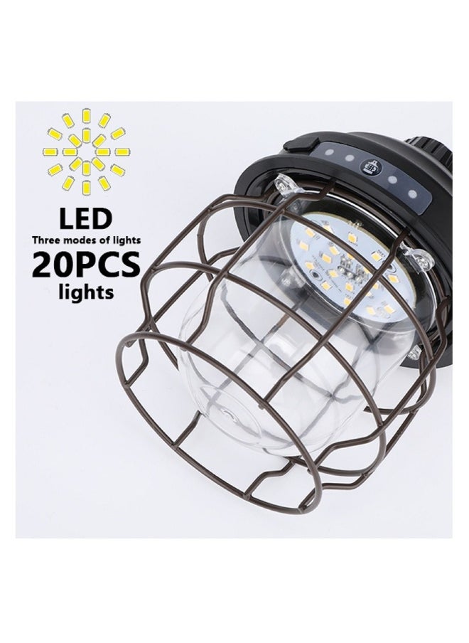 LED Camping Light Rechargeable Portable Tent with Clip Hook 3 Mode IPX4 Waterproof  Lantern Flashlight Hurricane Emergency Survival Pack Hiking Fishing Home