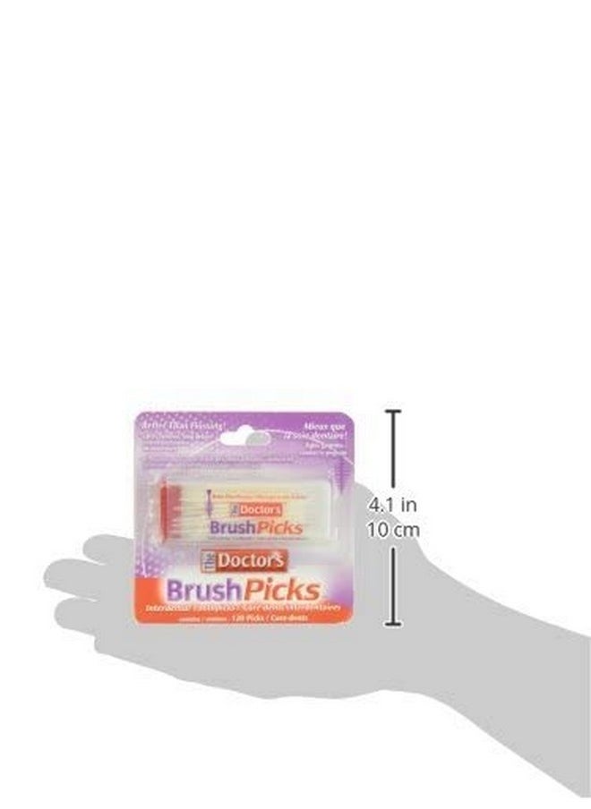 The Doctor's BrushPicks Interdental Toothpicks | 120-Picks per pack | (6-Pack)