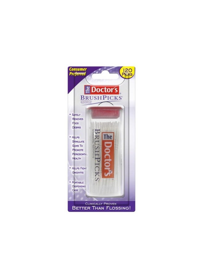 The Doctor's BrushPicks Interdental Toothpicks | 120-Picks per Pack | (6-Pack)