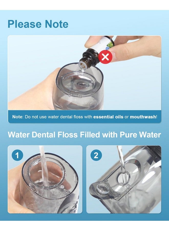 Operan Water Flossers for Teeth Cleaning Upgraded 300ml Cordless Water Dental Flossers Portable Rechargeable Oral Irrigator with 4 Modes 4 Jet Tips IPX7 Waterproof Water Floss for Home Travel (Black)