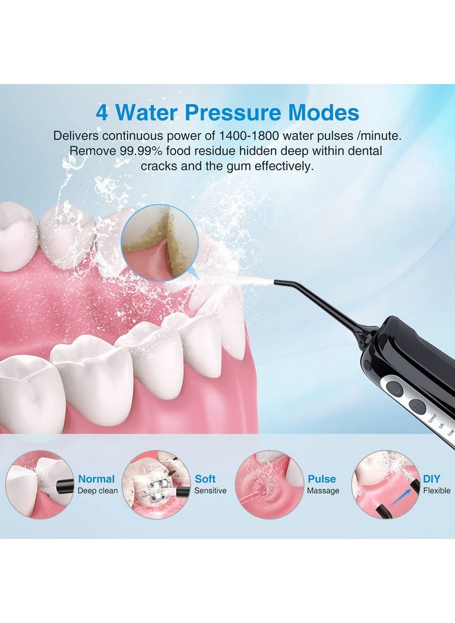 Cordless Water Dental Flosser Teeth Cleaner, INSMART Professional 300ML Tank DIY Mode USB Rechargeable Dental Oral Irrigator for Home and Travel, IPX7 Waterproof 4 Modes Irrigate for Oral Care Blue