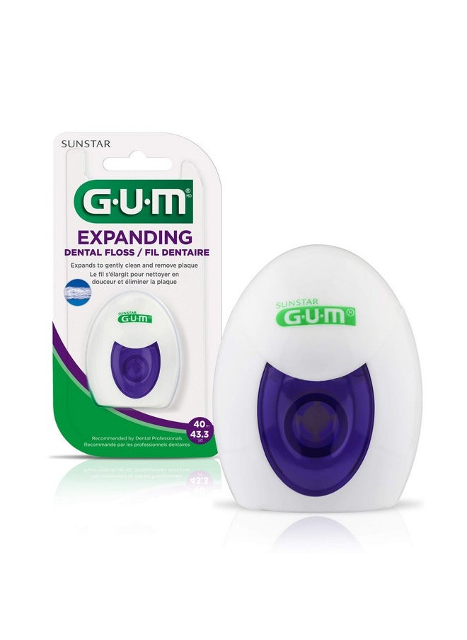 GUM Deep Clean Expanding Dental Floss - Waxed Woven Floss - Effective Plaque Removal for Tight Teeth - Unflavored (6pk)