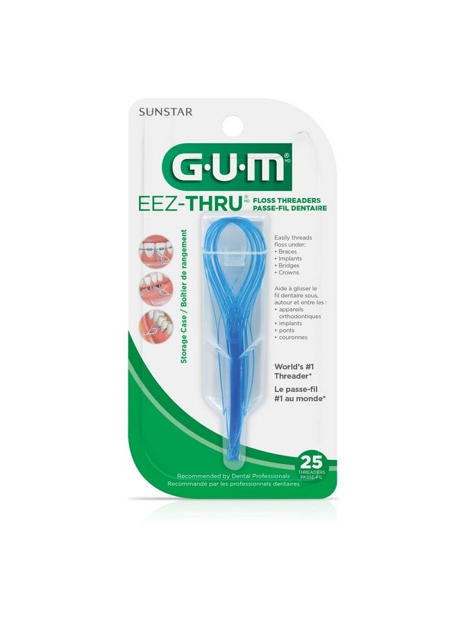 GUM EEZ-Thru Floss Threaders, Dental Flossers for Braces, Bridges, & Implants,25ct(6pk)