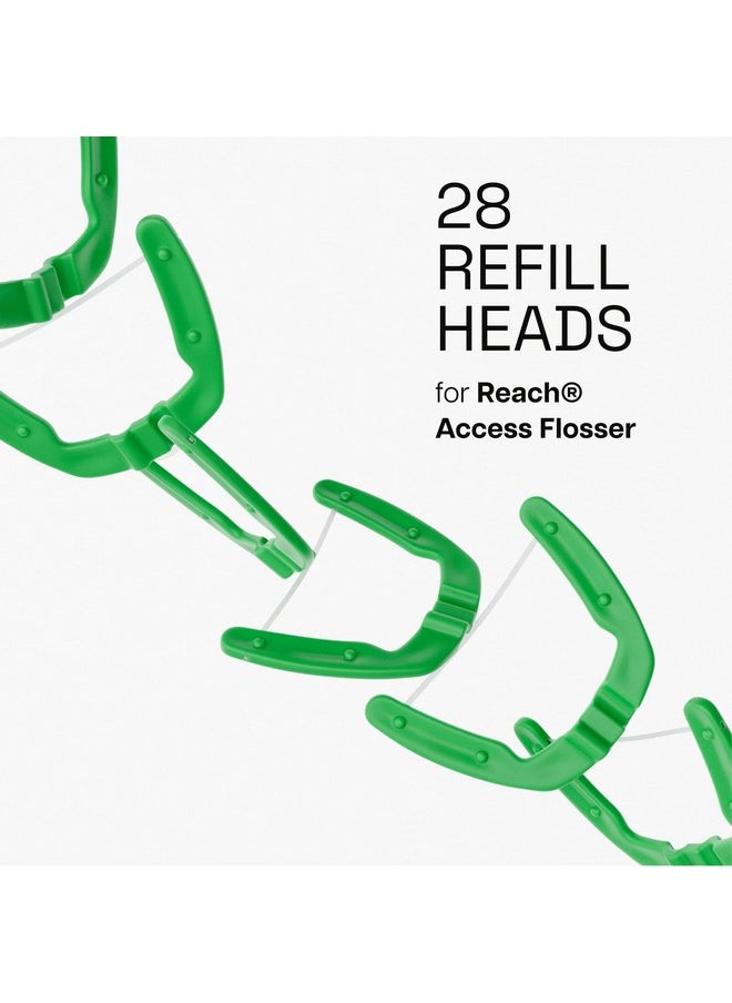 REACH Ultraclean Access Flosser Refill Heads, Mint, Plaque Remover for Teeth, Shred Resistant, for Hard to Reach Areas, Oral Care, PFAS Free, for Adults & Kids, 1 Pack, 28 Count