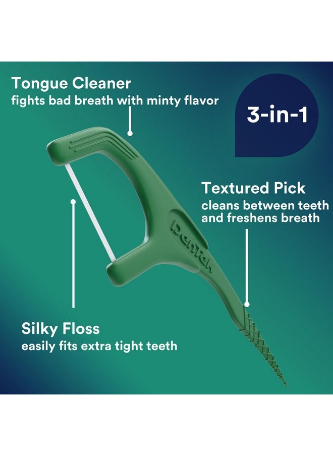 DenTek Fresh Clean Floss Picks, For Extra Tight Teeth, 75 Count, 3 Pack