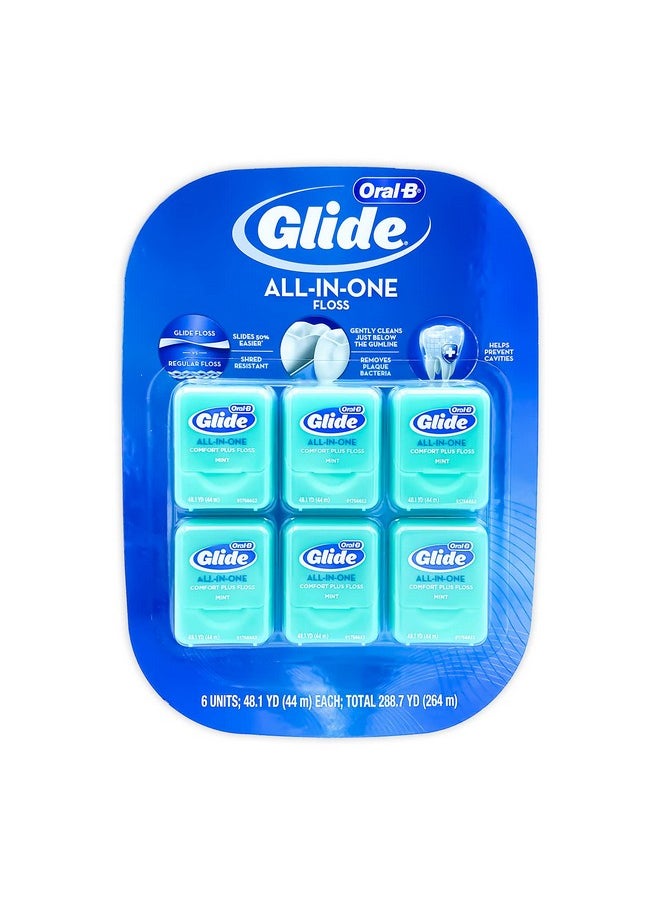Glide Crest Comfort Plus Dental Floss Mint 40m Each (6 Pack)