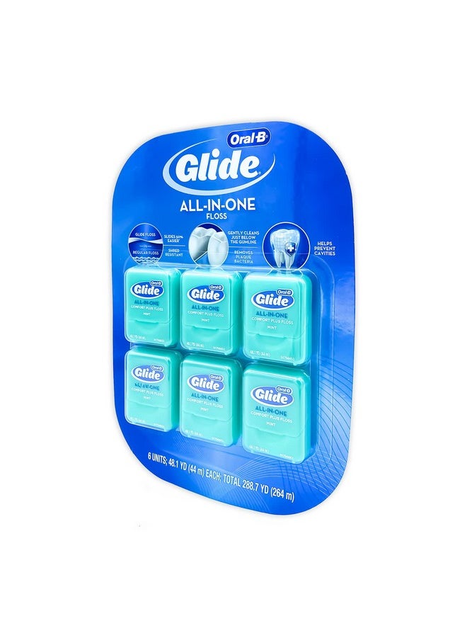 Glide Crest Comfort Plus Dental Floss Mint 40m Each (6 Pack)