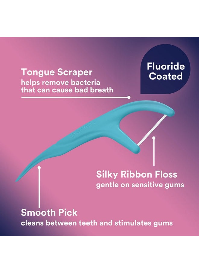 DenTek Comfort Clean Sensitive Gums Floss Picks, Soft & Silky Ribbon, 150 Count, 3 Pack