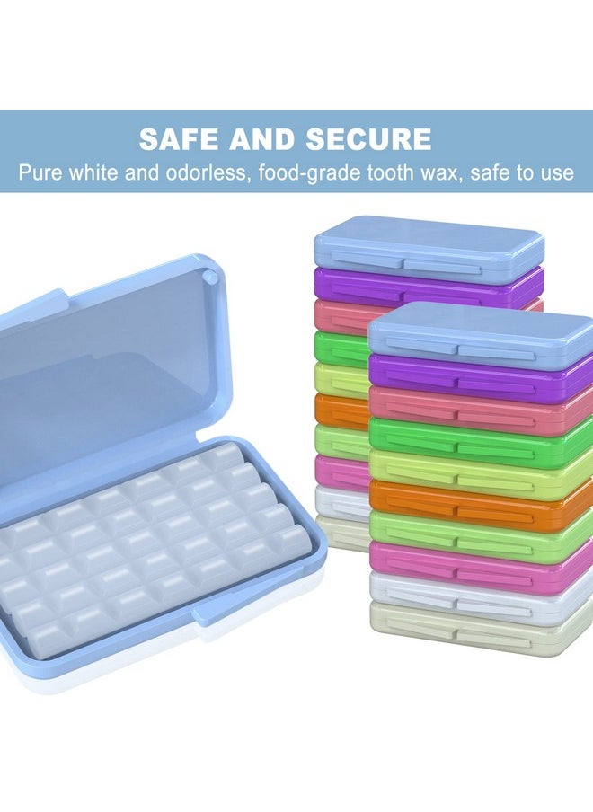 ARGOMAX Orthodontic Wax - Food Grade Dental Wax for Braces with Colorful Storage Box, 20 Pack of 100 Strips