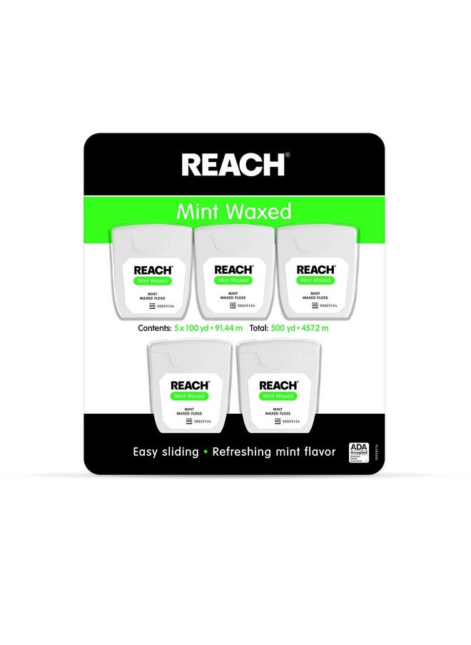Johnson & Johnson Reach Mint Waxed Dental Floss, 5 Count