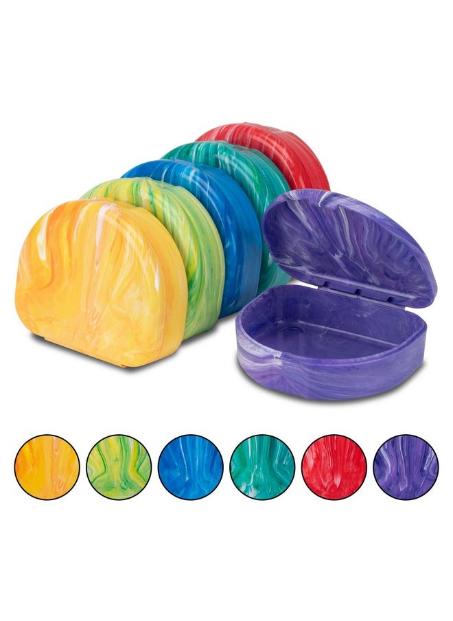 Practicon Marble Retainer Cases, Orthodontic Aligner Case, Mouth Guard Holder (3 Pack) (Assorted)