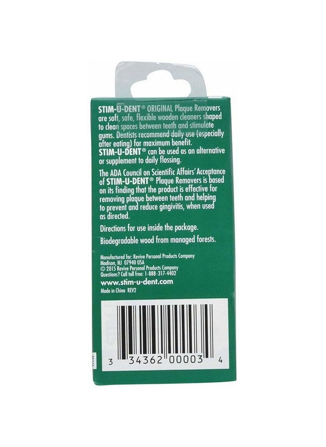 Stim-U-Dent Plaque Removers 3 Packs of 4x25 Picks/Pack (300 Picks) - Mint Flavor