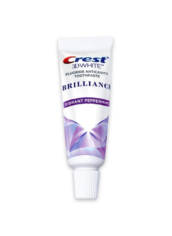 Crest 3D White Brilliance Toothpaste, Vibrant Peppermint, Travel Size 0.85 oz (24g) - Pack of 2