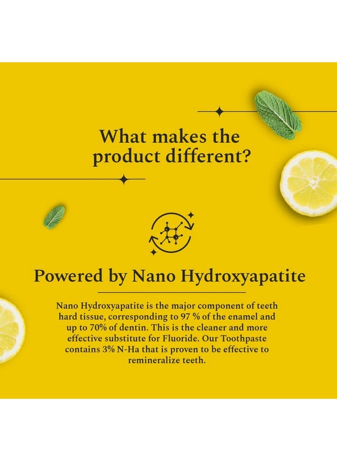 Awake Toothpaste - Lemon Mint, 300G (3X 100G) | Active Freshness Cavity Prevention | Vitamin Enriched Sls & Fluoride Free Tooth Paste |N-Ha For Teeth Remineralisation |Healthy Gums & Oral Care
