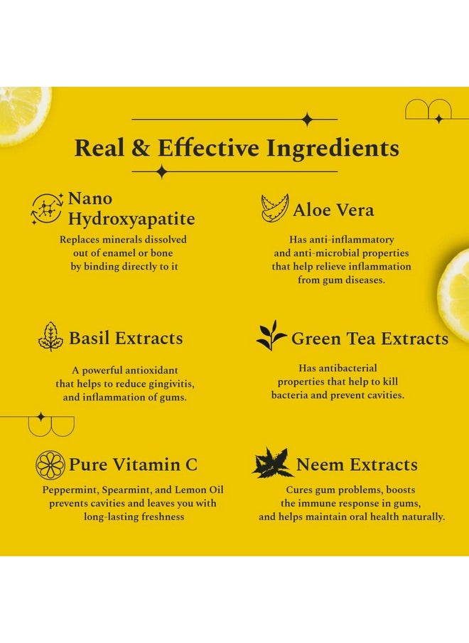 Awake Toothpaste - Lemon Mint, 300G (3X 100G) | Active Freshness Cavity Prevention | Vitamin Enriched Sls & Fluoride Free Tooth Paste |N-Ha For Teeth Remineralisation |Healthy Gums & Oral Care