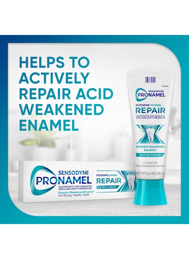 Sensodyne Pronamel Intensive Enamel Repair Toothpaste for Sensitive Teeth, to Reharden and Strengthen Enamel, Extra Fresh - 3.4 Ounces (Pack of 4)
