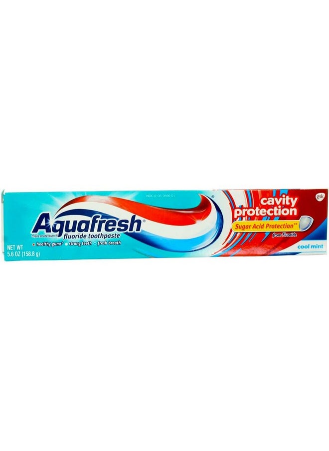 Aquafresh Cavity Protection Fluoride Toothpaste, Cool Mint 5.6 oz (Pack of 8)