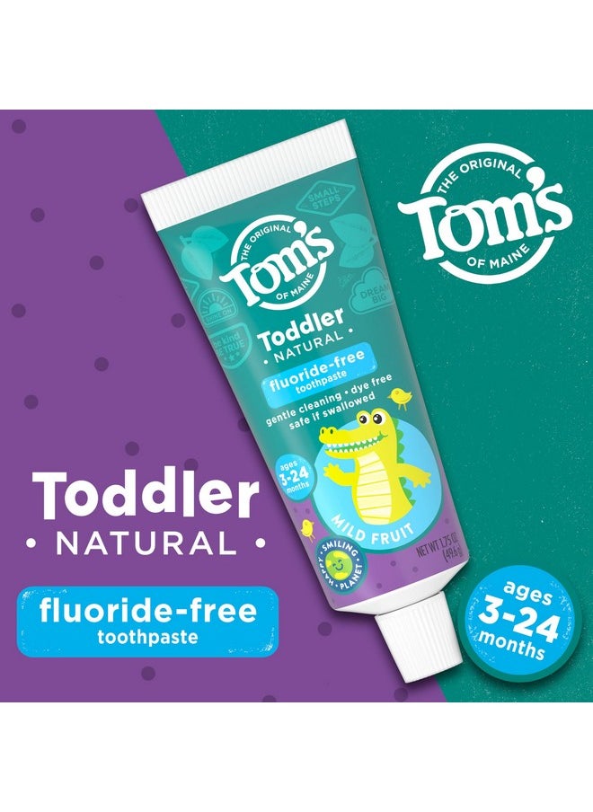 Tom's of Maine Toddlers Fluoride-Free Natural Oral Health Toothpaste In Gel, Mild Fruit, 1.75 Ounce, 3 Count