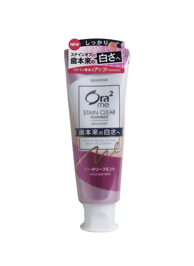 Sunstar Ora2 Stain Clear Whitening Toothpaste 130g Peach Leaf Mint