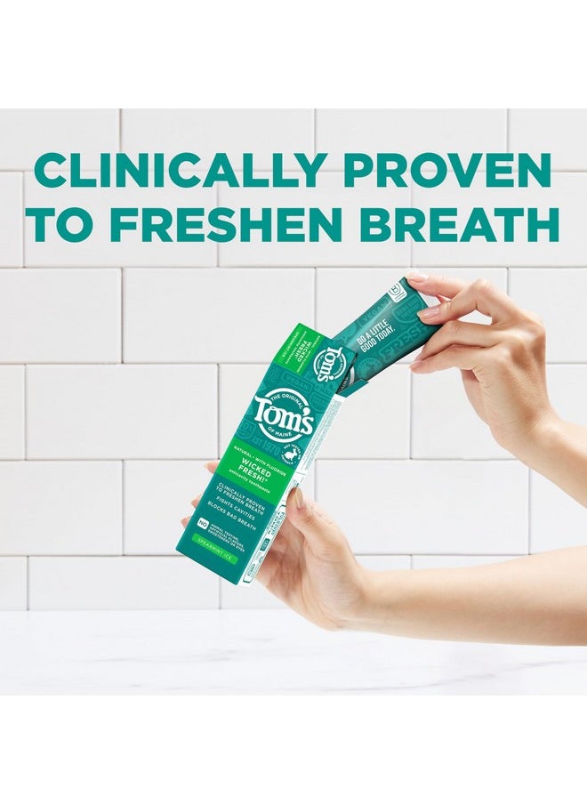 Tom's of Maine Wicked Fresh! Natural Anticavity Toothpaste, with Fluoride, Spearmint, 3 Pack, 4.0oz