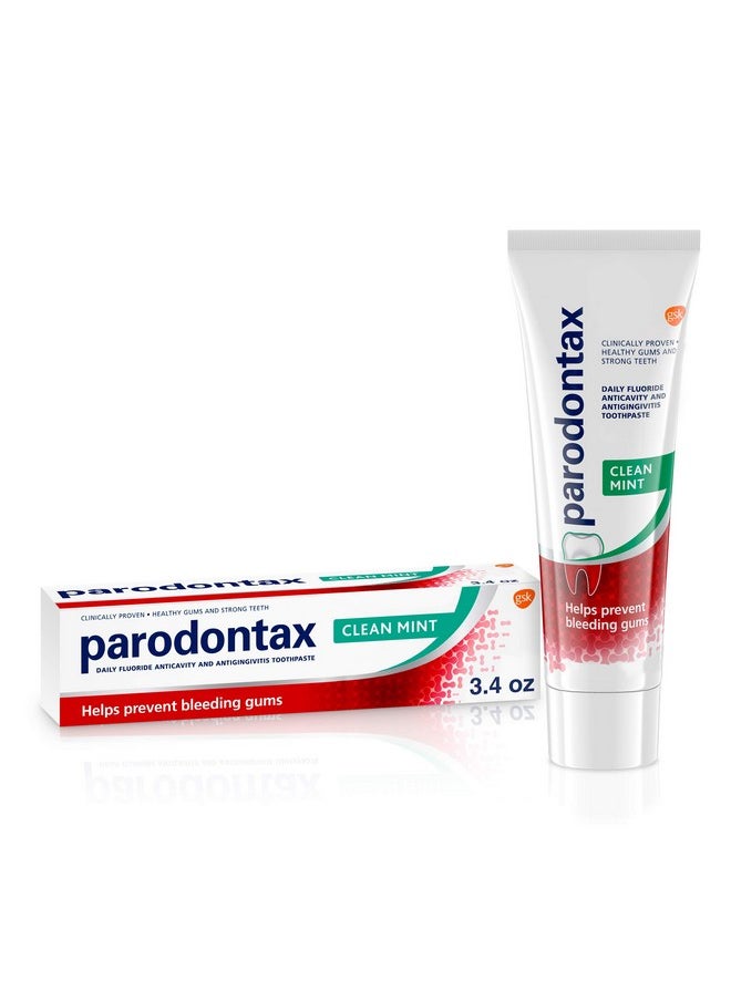 Parodontax Toothpaste for Bleeding Gums, Gingivitis Treatment and Cavity Prevention, Clean mint - 3.4 Ounces