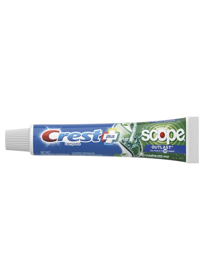 Crest Complete Whitening + Scope, Long Lasting Mint Toothpaste, Triple Pack (3 Count of 5.4 oz Tubes), 16.2 oz