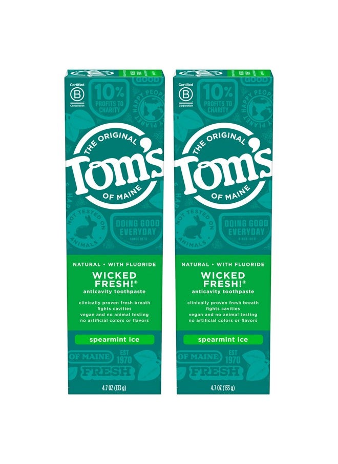 Tom's of Maine Natural Wicked Fresh! Fluoride Toothpaste, Spearmint, 4.7 oz. 2-Pack