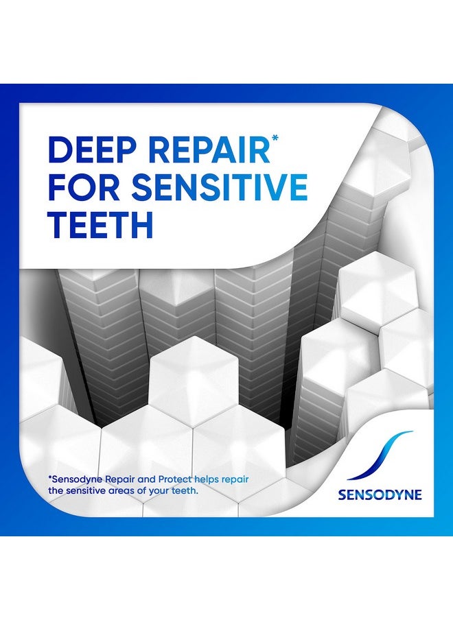 Sensodyne Repair and Protect Whitening Toothpaste, Toothpaste for Sensitive Teeth and Cavity Prevention, 3.4 oz (Pack of 4)