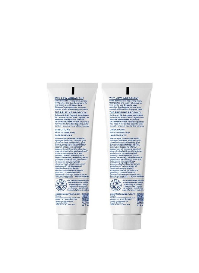 Essential Oxygen BR Certified Organic Toothpaste, for Whiter Teeth, Fresher Breath, Happier Gums, Tooth Sensitivity, Peppermint, 4 Ounce (Pack of 2)