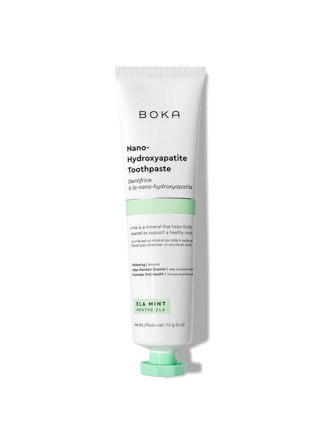 Boka Fluoride Free Toothpaste Nano Hydroxyapatite, Helps Remineralize, Appropriate for Sensitive Teeth, Whitening - for Adult, Kids Oral Care - Ela Mint Flavor, 4 Fl Oz 1Pk US Manufactured