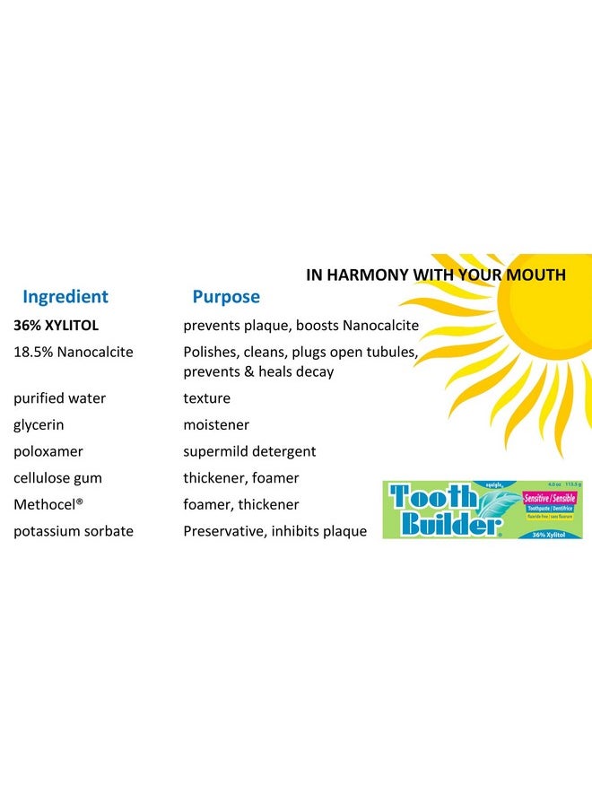 Squigle Tooth Builder SLS Free Toothpaste (Stops Tooth Sensitivity) Prevents Canker Sores, Cavities, Perioral Dermatitis, Bad Breath, Chapped Lips - 2 Pack