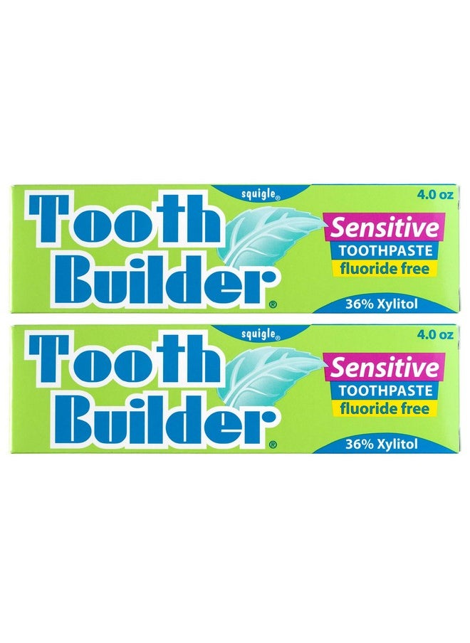 Squigle Tooth Builder SLS Free Toothpaste (Stops Tooth Sensitivity) Prevents Canker Sores, Cavities, Perioral Dermatitis, Bad Breath, Chapped Lips - 2 Pack