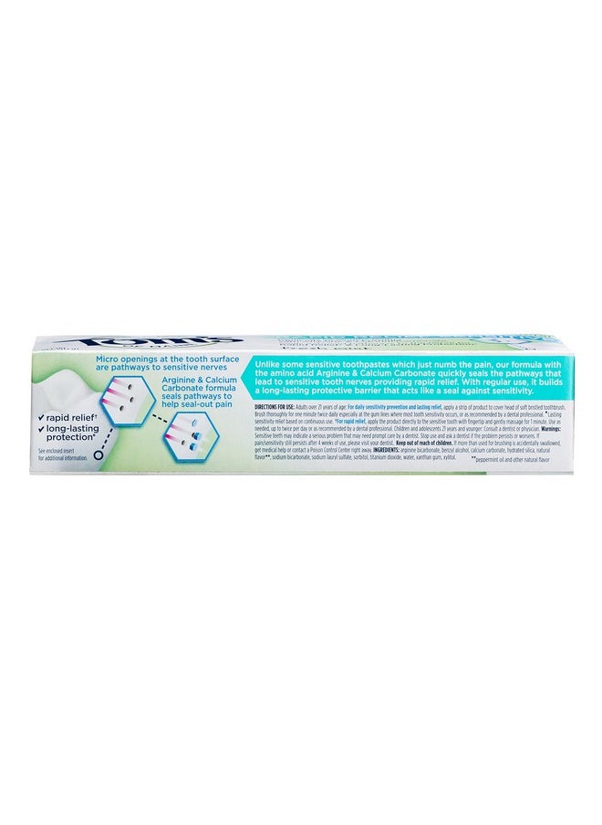 Tom's of Maine, Natural Rapid Relief Sensitive Toothpaste, Natural Toothpaste, Sensitive Toothpaste, Fresh Mint, 4 Ounce, (Pack of 2)