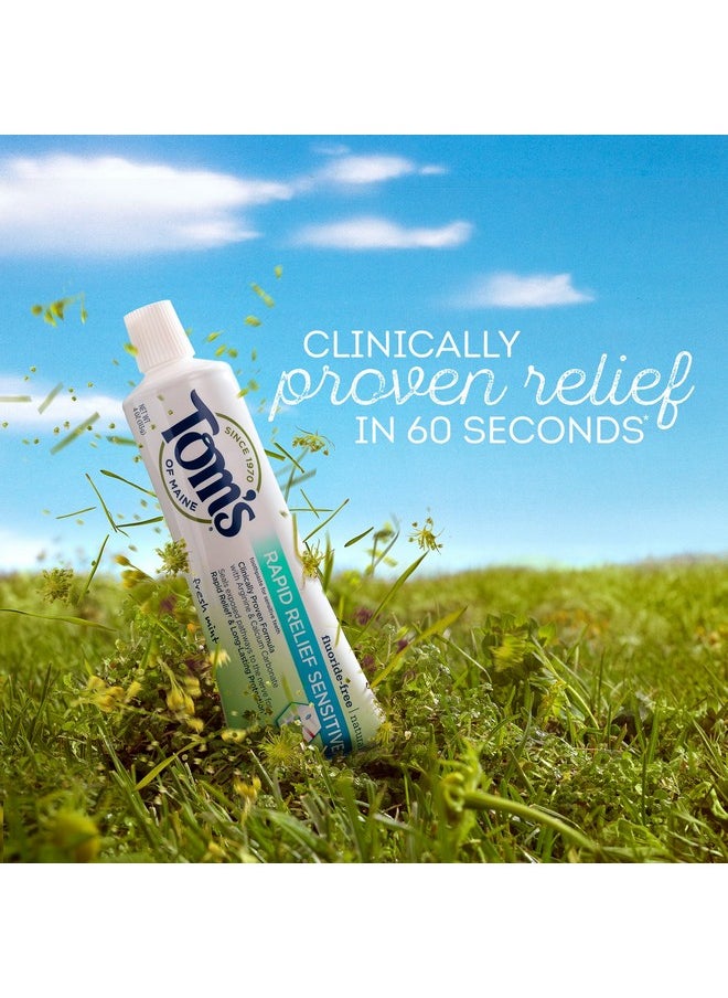 Tom's of Maine, Natural Rapid Relief Sensitive Toothpaste, Natural Toothpaste, Sensitive Toothpaste, Fresh Mint, 4 Ounce, (Pack of 2)