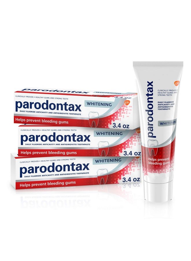 Parodontax Teeth Whitening Toothpaste To Help Bleeding Gums, Gum Toothpaste For Gum Health, 3.4 Oz x 3