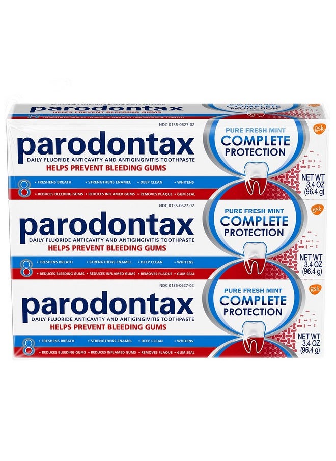 Parodontax Complete Protection Toothpaste, Pure Fresh Mint - 3.4 oz x 3