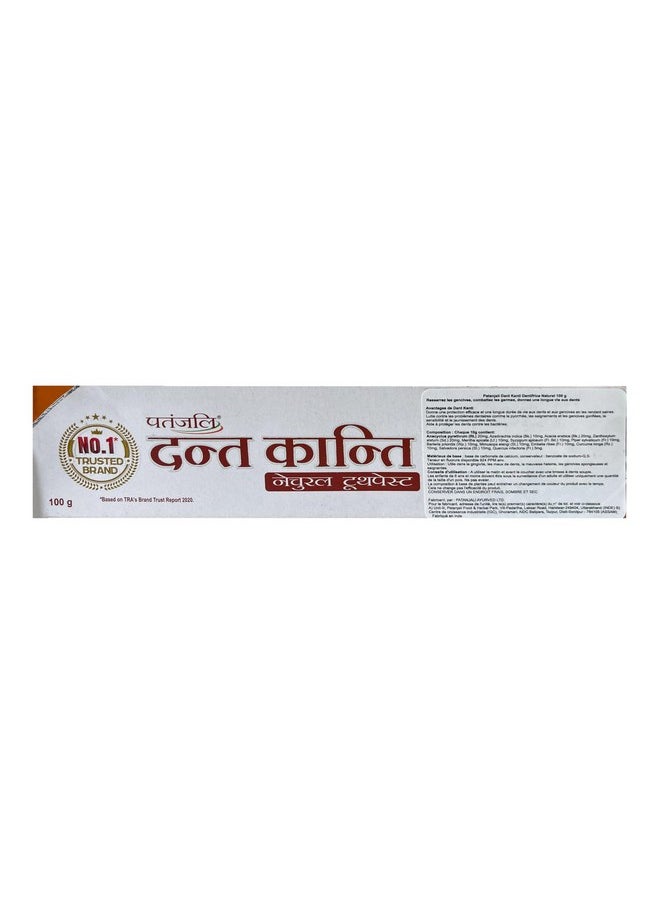 Patanjali Dant Kanti Natural Toothpaste 100gm / 3.38 fl oz - (Pack of 10)