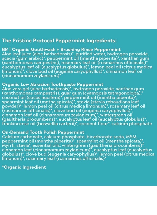 Essential Oxygen Pristine Protocol A 3-Step System (1. Rinse 2. Brush 3. Polish) for Your Best Smile Ever, 3 Count, Combo Pack