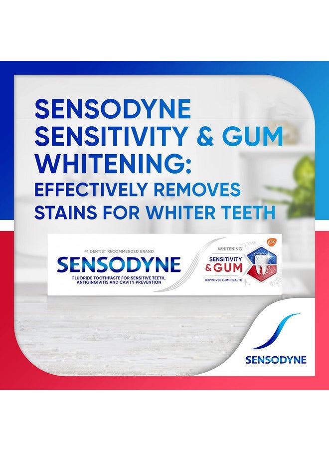 Sensodyne Sensitivity & Gum Whitening Toothpaste, Toothpaste for Sensitive Teeth & Gum Problems, 3.4 Ounces (Pack of 3)
