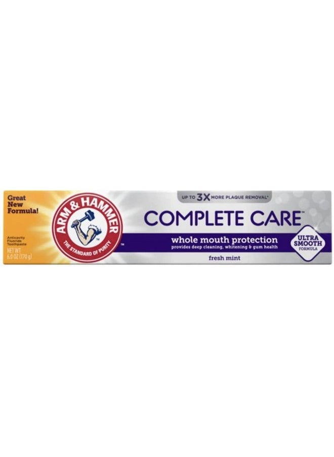 ARM & HAMMER Complete Care Fluoride Anticavity Toothpaste, Fresh Mint 6 oz (Pack of 2)