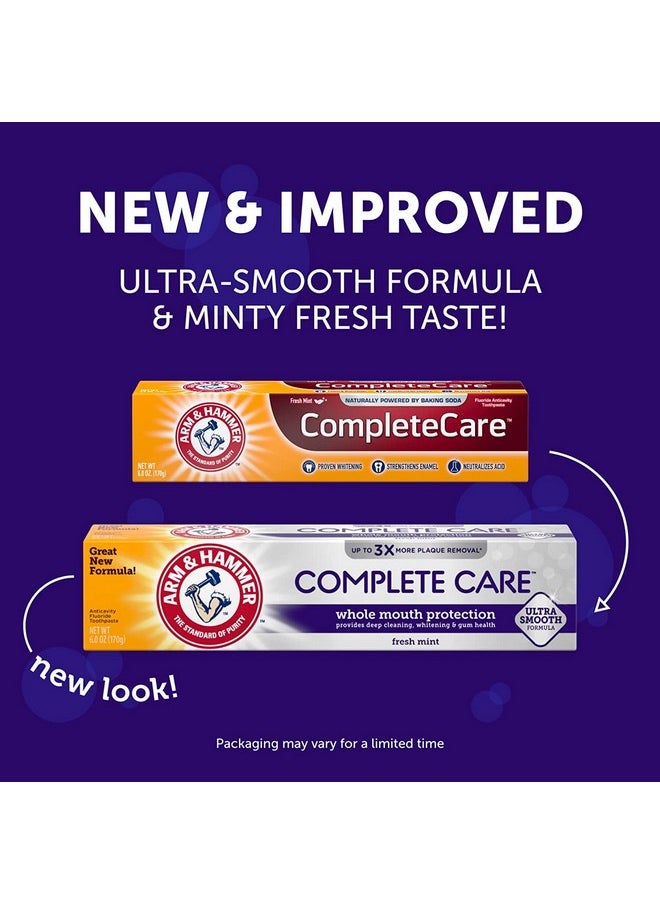 ARM & HAMMER Complete Care Fluoride Anticavity Toothpaste, Fresh Mint 6 oz (Pack of 2)