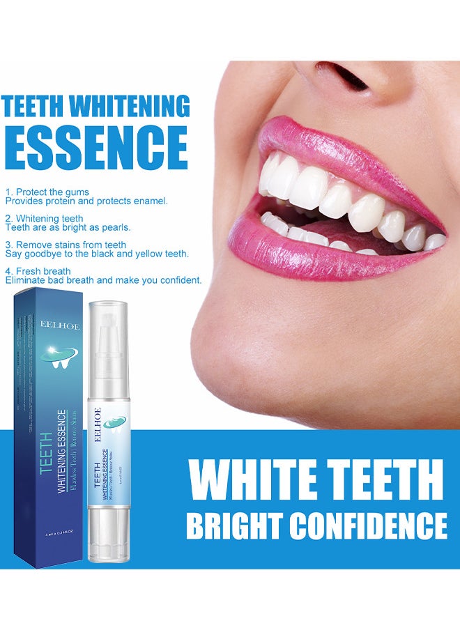Teeth Whitening Essence, Flawless Teeth Remove Stains Safe Fresh Breath Gentle Non-Irritating Effective Clean Oral Care Products, Deep Cleaning Stains And Tartar Oral Care, Reduce Yellowing, 4ML