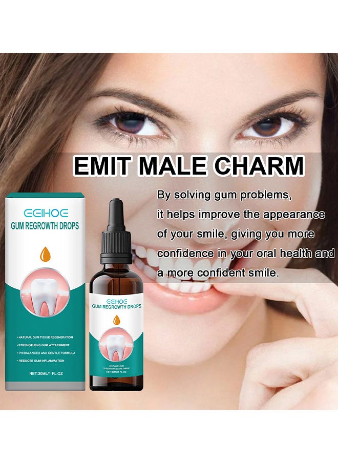 Gum Regrowth Drops - Gum Relief Drops - Natural Gum Liquid Drops Mouthwash - Natural Essential Oils Tooth Repair Kit - Rejuvenate Your Gums With Ease
