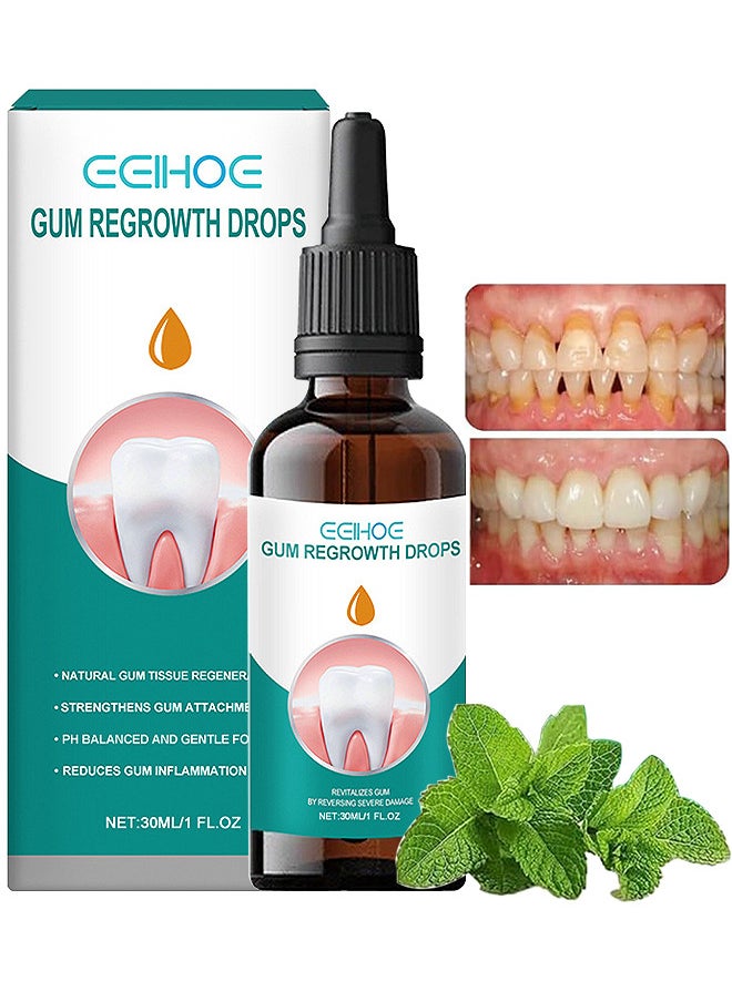 Gum Regrowth Drops - Gum Relief Drops - Natural Gum Liquid Drops Mouthwash - Natural Essential Oils Tooth Repair Kit - Rejuvenate Your Gums With Ease