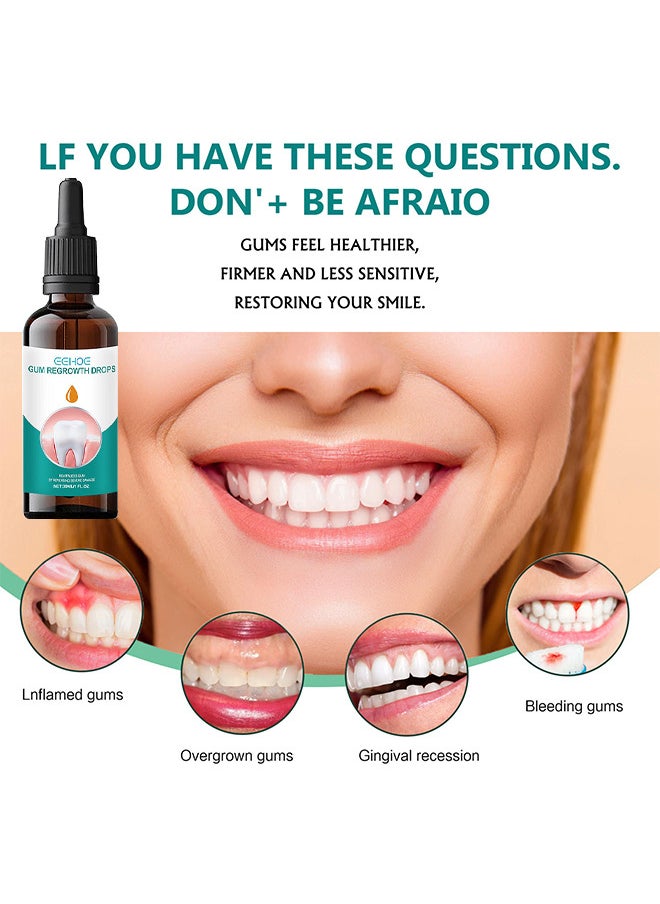 Gum Regrowth Drops - Gum Relief Drops - Natural Gum Liquid Drops Mouthwash - Natural Essential Oils Tooth Repair Kit - Rejuvenate Your Gums With Ease