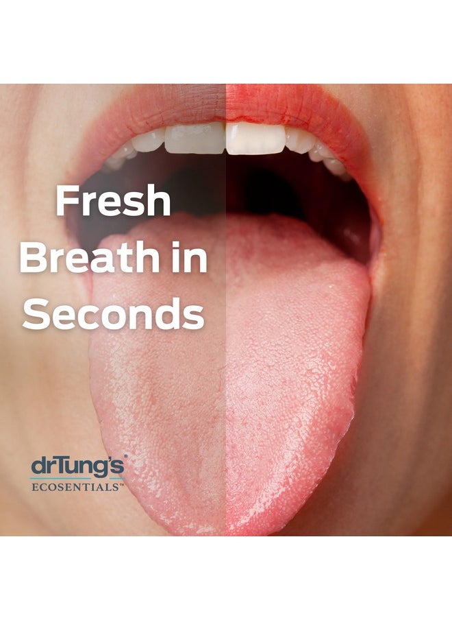 DrTung’s Stainless Steel Metal Tongue Scraper - Tongue Cleaner for Adults, Kids, Helps Freshen Breath, Easy to Use Comfort Grip Handle, Comes with Fabric Travel Pouch - 1 Pack