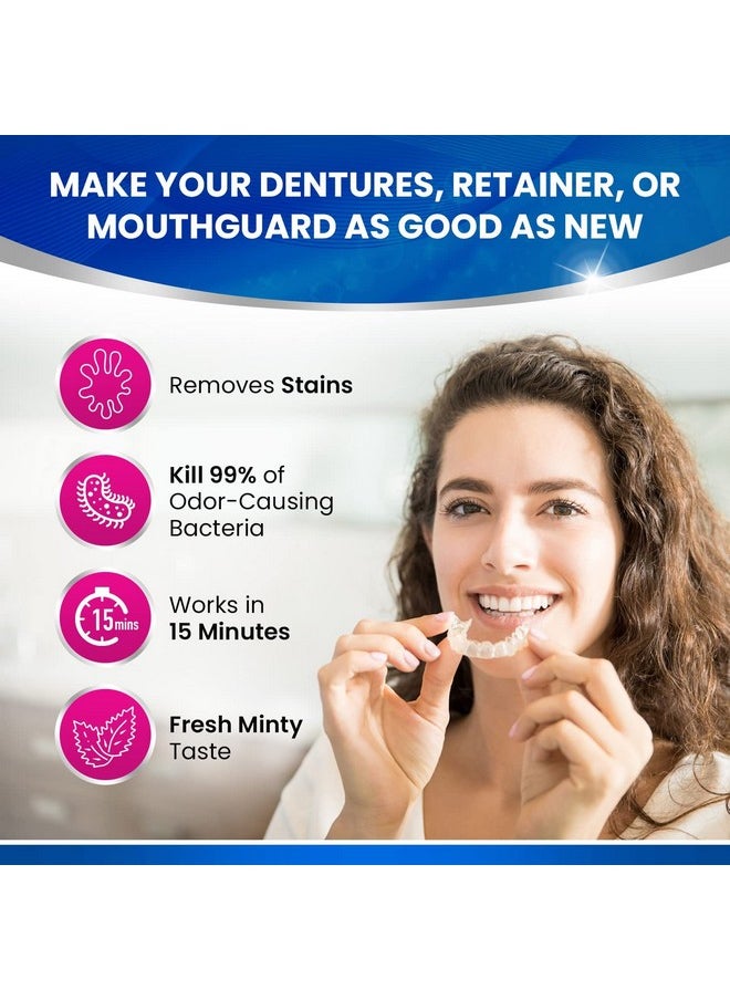 240 Retainer and Denture Cleaning Tablets (8 Months Supply) - Cleaner Removes Plaque, Stains from Dentures, Retainers, Night Guards, Mouth Guard, Aligners and Removable Dental Appliances