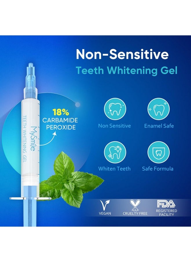 MySmile Teeth Whitening Kit for Sensitive Teeth with LED Light, 10 Min Non-Sensitive Fast Teeth Whitener, 3 Carbamide Peroxide Teeth Whitening Gel, Powerful whitening Formula, Enamel Safe