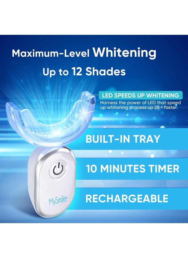 MySmile Teeth Whitening Kit for Sensitive Teeth with LED Light, 10 Min Non-Sensitive Fast Teeth Whitener, 3 Carbamide Peroxide Teeth Whitening Gel, Powerful whitening Formula, Enamel Safe