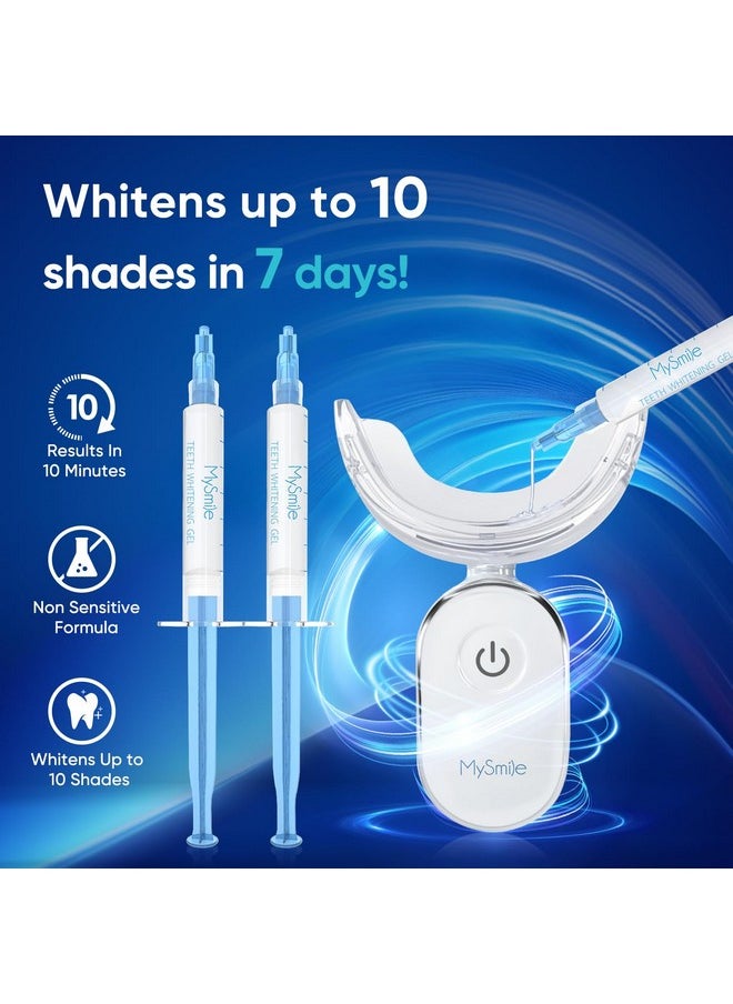 MySmile Teeth Whitening Kit for Sensitive Teeth with LED Light, 10 Min Non-Sensitive Fast Teeth Whitener, 3 Carbamide Peroxide Teeth Whitening Gel, Powerful whitening Formula, Enamel Safe